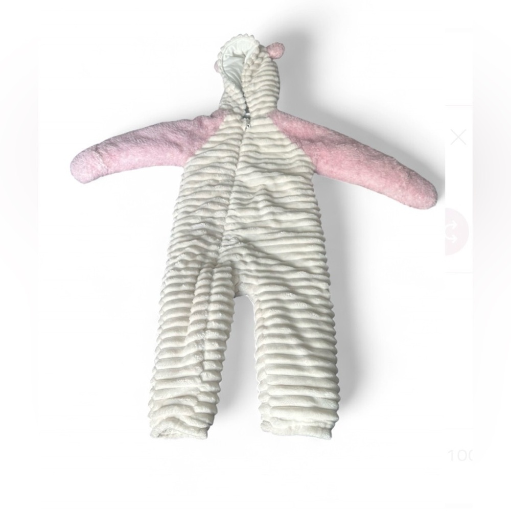 Koala Baby Pink & White Unicorn Plush Pram Jumpsuit - 18-24M